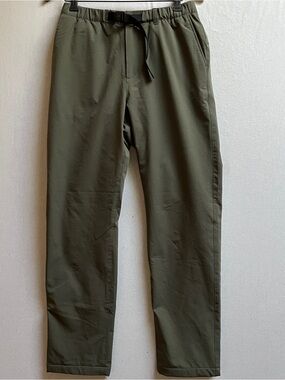 The North Face Fleece Lined Olive Green Belted Outdoor Pants Mens Sz 30